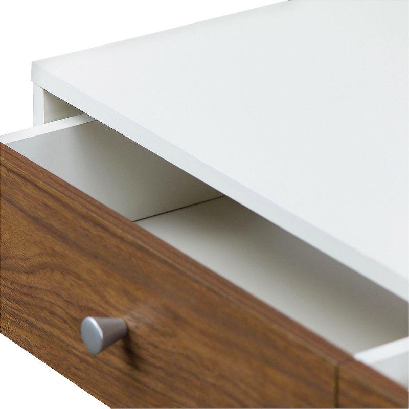 Gemini Wood Contemporary Coffee Table - Baxton Studio: Modern Design, Dual Drawers, MDF Composite