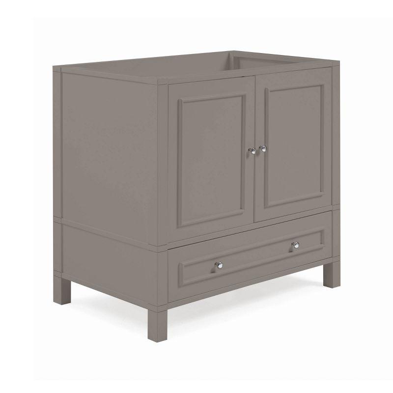 36" Williamsburg Vanity Cabinet Gray - Alaterre Furniture: Wood Frame, 1 Shelf, Universal Storage, 34.5" Depth