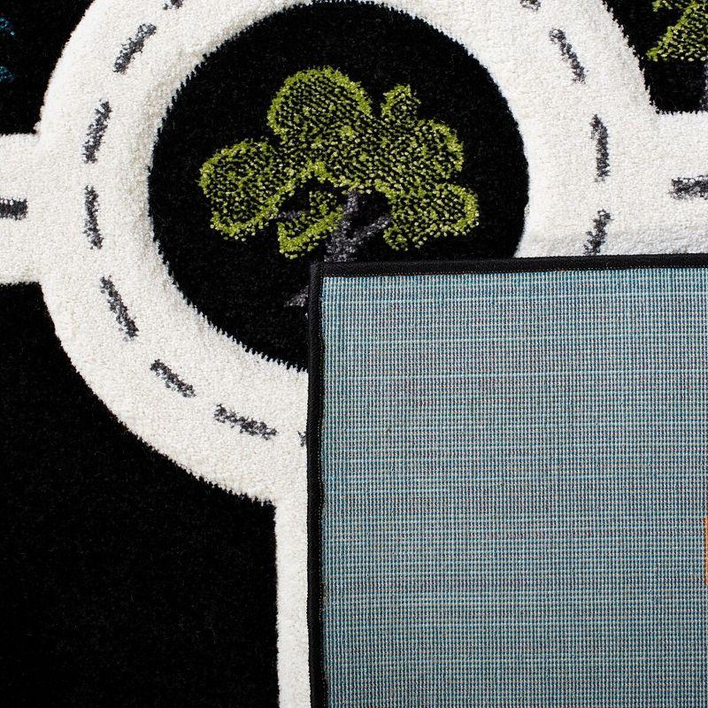 Carousel Kids  CRK192 Loomed Indoor Area Rug - Black/Ivory - 5'3"x5'3" - Safavieh