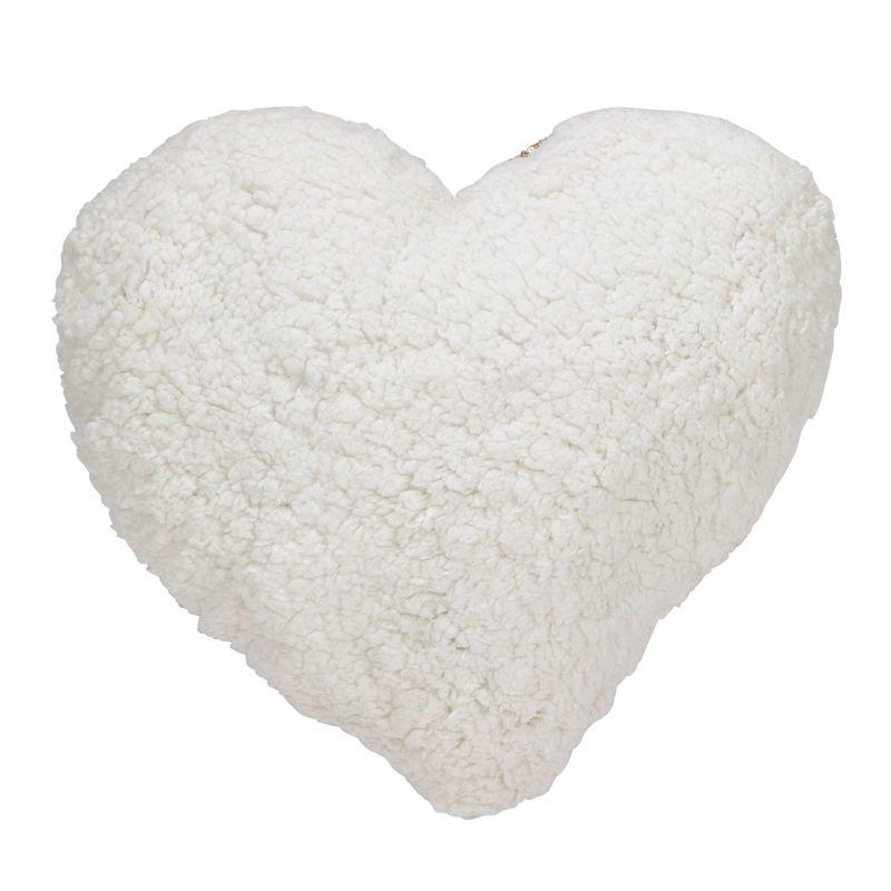 Poly Filled Heart Sequin Pillow Champagne - Saro Lifestyle: Modern Indoor Decorative Accent, Polyester Fill