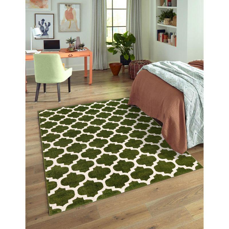 Unique Loom Trellis Collection Area Rug - Philadelphia (5' 1" x 8' Rectangle Dark Green/Beige)