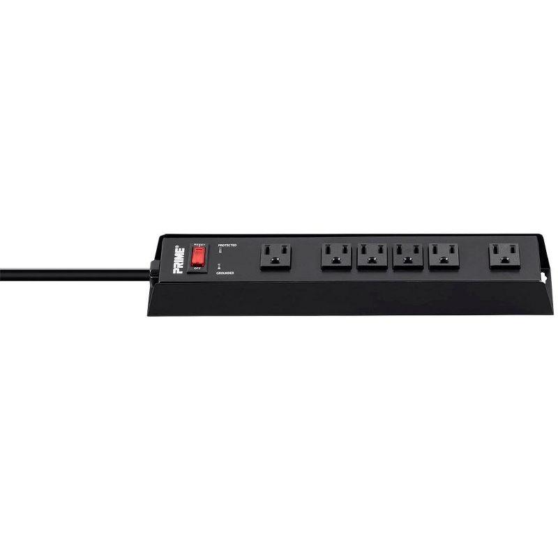 Monoprice Power & Surge - 6 Outlet Metal Surge Protector Power Strip - 15 Feet Cord - Black | 1150 Joules 15A / 125V / 1875W