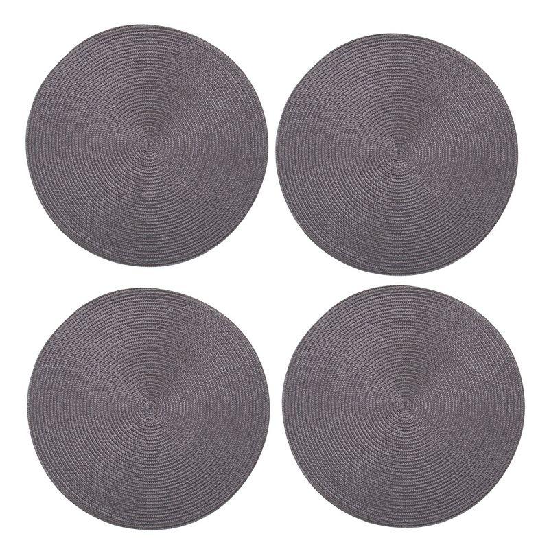 Ebern Designs 15 in. Round Handwoven Placemats Set Of 4, Dinner Table Round Place Mats Home Dining Dinner Kitchen Table Décor Decoration