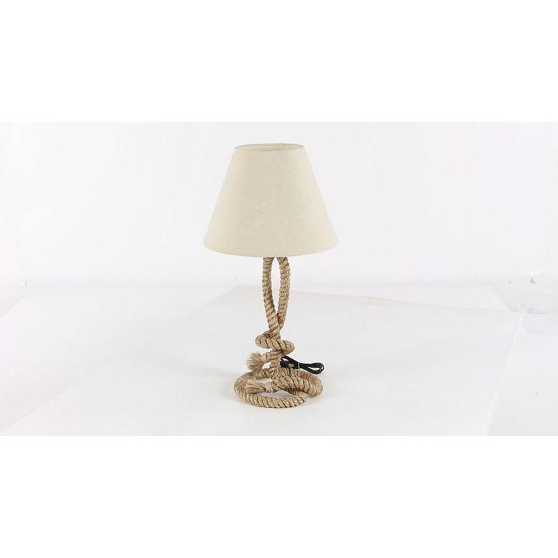 26" Rustic Jute Rope Table Lamp with White Shade