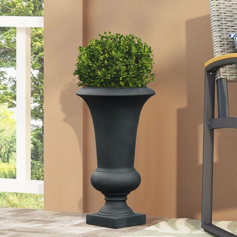 Elegant Gray Slim MGO Urn Planter for Outdoor Spaces