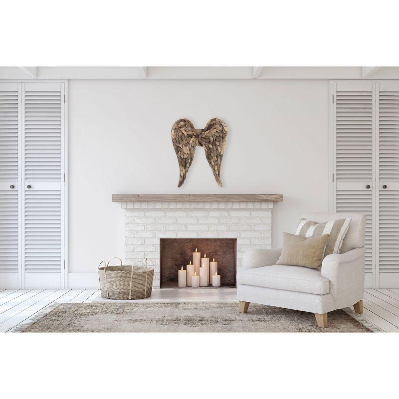 Driftwood Angel Wings - Storied Home: Unique Nautical Decor, Hardwood, Vertical Sculpture, 24" Height