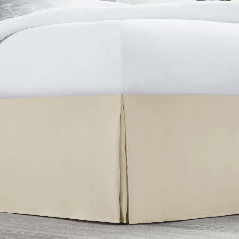 Nestl Bed Skirt Queen Size, 14" Drop Premium Bedskirt, Beige Cream Microfiber Bed Skirts