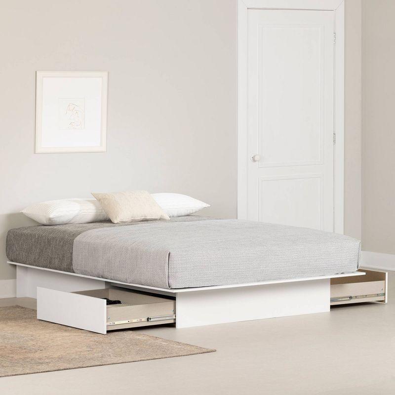 Fusion Full/Queen 2-Drawer Platform Bed Pure White