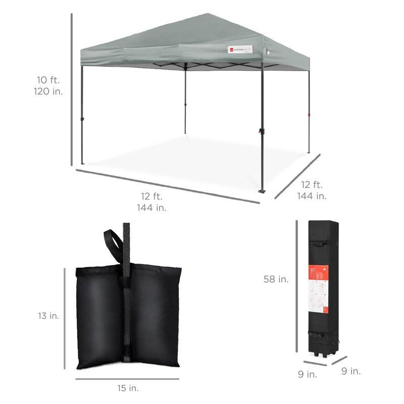 Best Choice Products Easy Setup Pop Up Canopy W/ 1-Button Setup, Wheeled Case, 4 Weight Bags