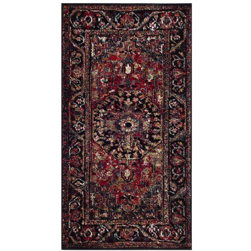 Vintage Red Safavid Style High Pile Runner Rug