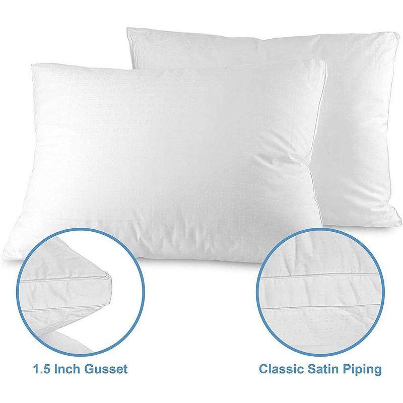 Maxi 100% Cotton Down Alternative Vacuum Packed Pillows – White (2 Pack)