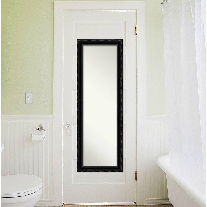 Amanti Art 18" x 52" Non-Beveled Corded Black Full Length Mirror : Bedroom Door Mount, Polystyrene Frame