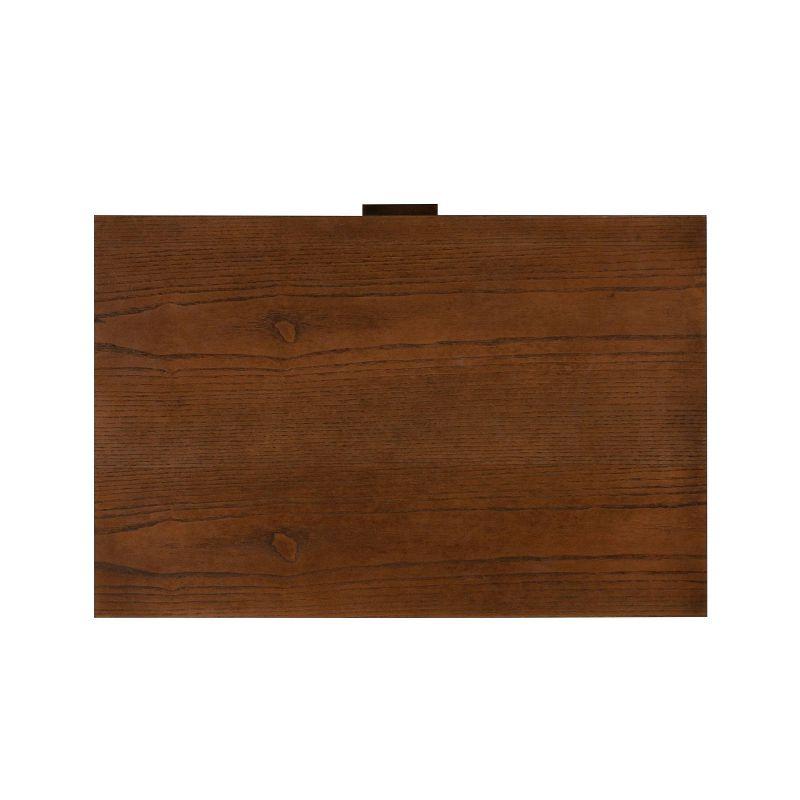 Linon Reid Mid-Century Modern 4 Drawer Wood Chest Dresser Walnut: Veneer Finish, Metal Hardware, Includes Anti-Tip Kit