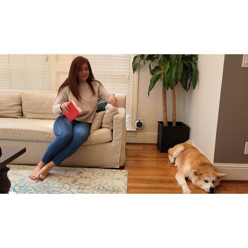 Good Housekeeping Wall-Mount Indoor Space Heater, Portable Electric Mini Heater w/ Adjustable Thermostat & Remote Control, 750W, White