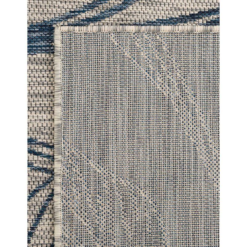 Unique Loom 4' 1 x 6' 1 Rectangle Indoor/Outdoor Botanical Light Gray Area Rug