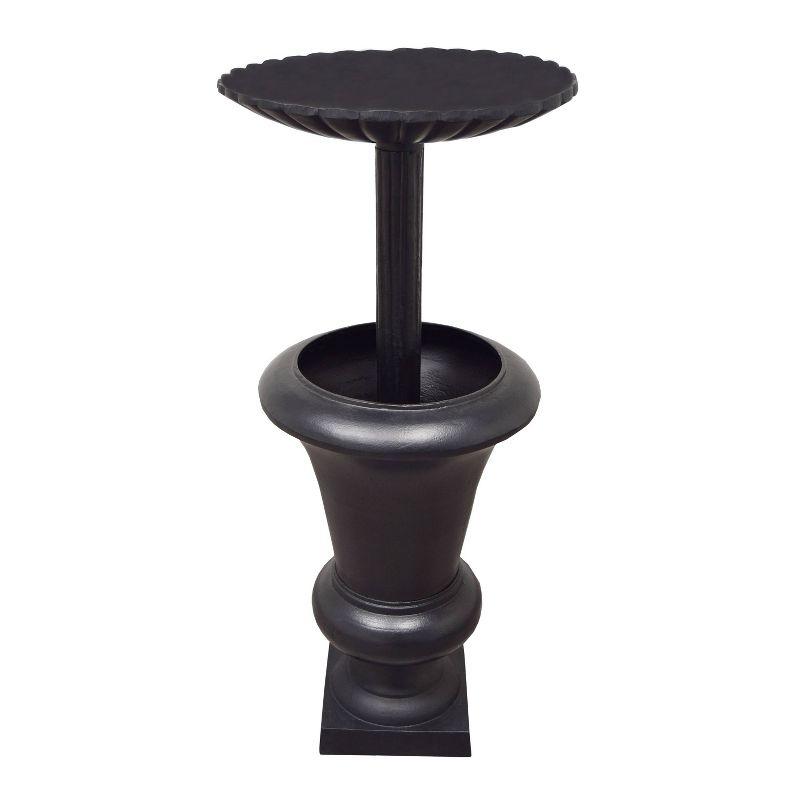 Ornate Cast Aluminum 40" Bird Bath with Planter - Black - Oakland Living