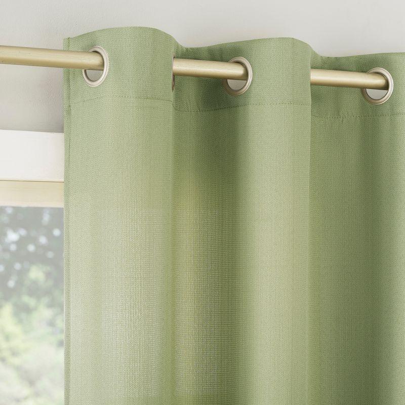 Sage Green Light-Filtering Polyester Grommet Curtain Panel, 40"x63"