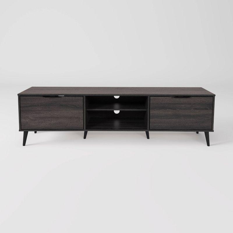 Cole Dark Gray Engineered Wood TV Stand with Open & Closed Storage