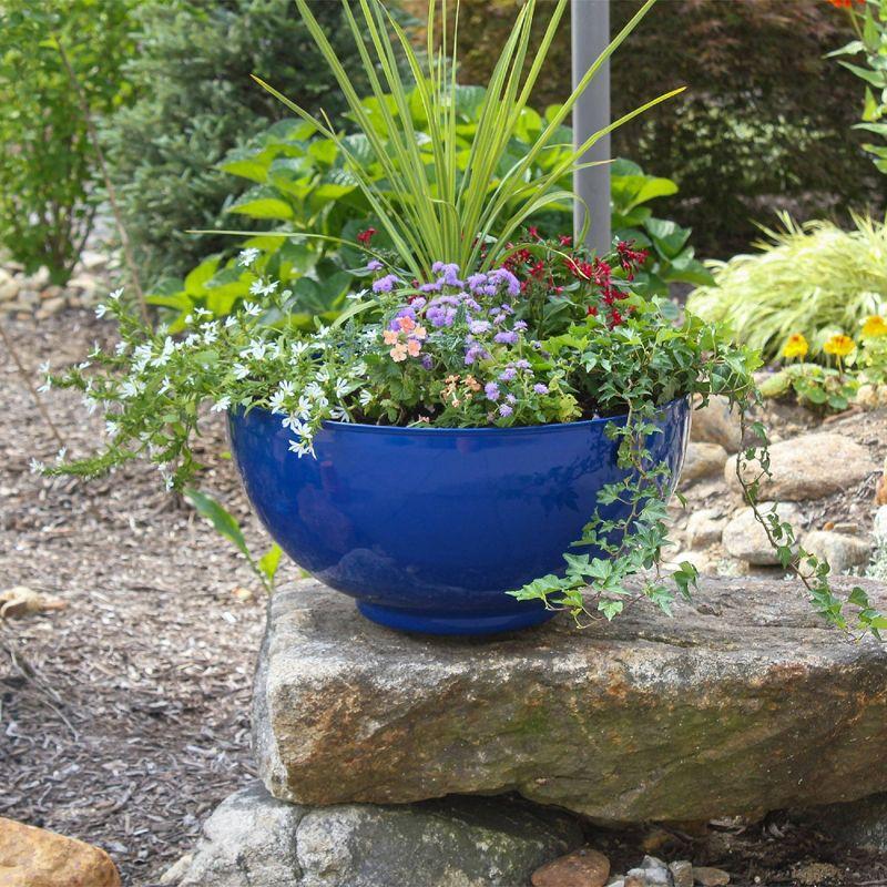 ACHLA Designs 20" Wide Planter Galvanized Steel French Blue: Powder-Coated, No Assembly, Indoor/Outdoor Use