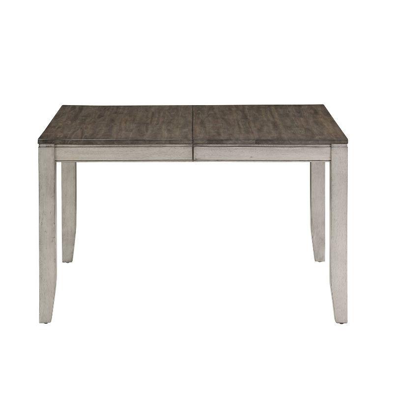 Abacus Dining Table Alabaster/Honey - Steve Silver Co.: Rubberwood & Acacia, Butterfly Leaf, Seats 6