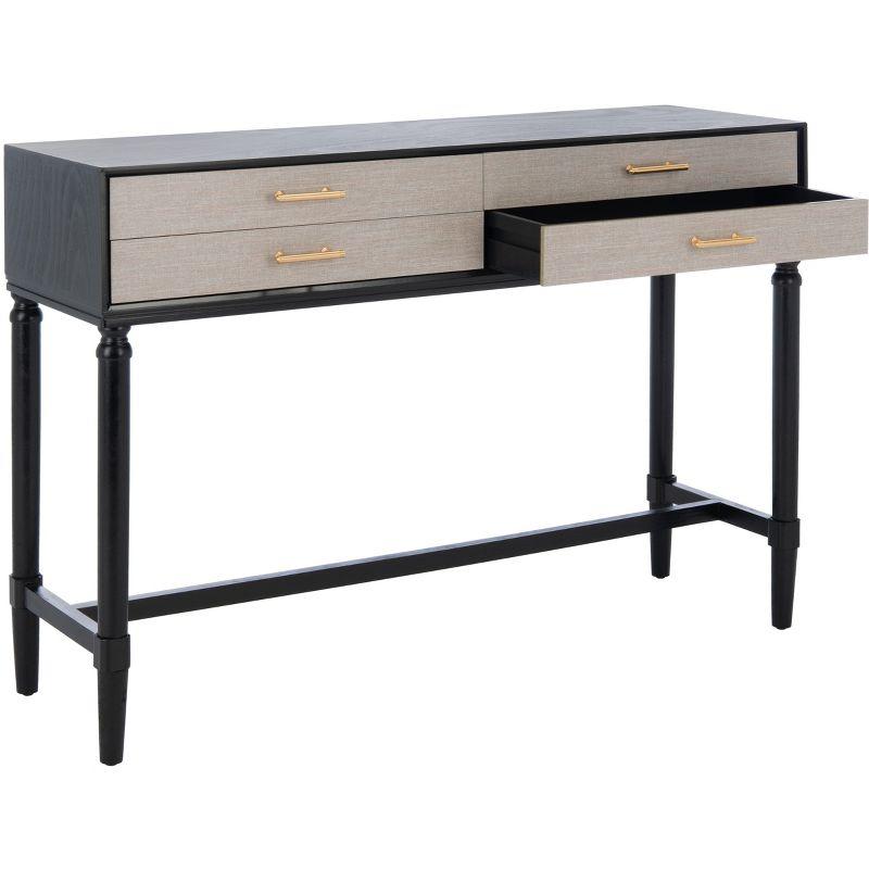 Estella 4 Drawer Console Table - Black - Safavieh