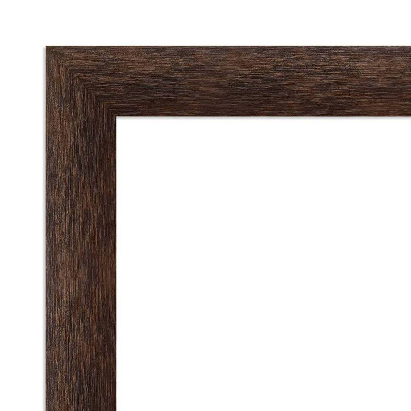 21"x27" Non-Beveled Narrow Wood Bathroom Wall Mirror Warm Walnut - Amanti Art: Modern Rectangular Vanity, Wall Mounted, Includes Hardware