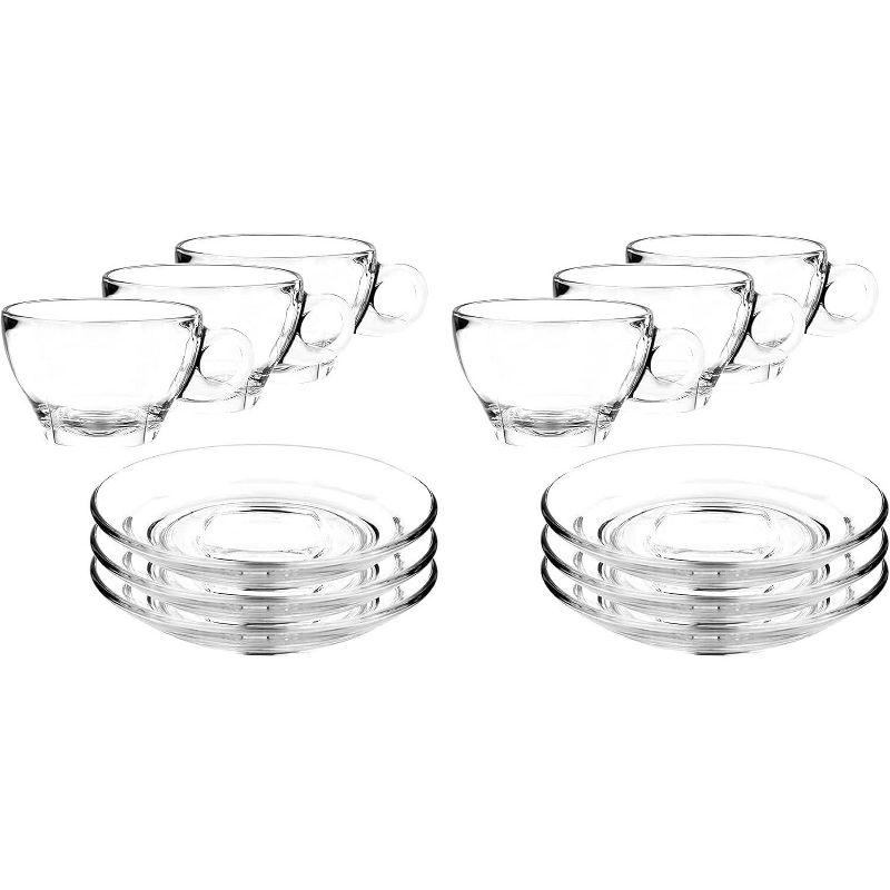 Glass Latte Cup and Saucer - 8.75oz - Set of 6