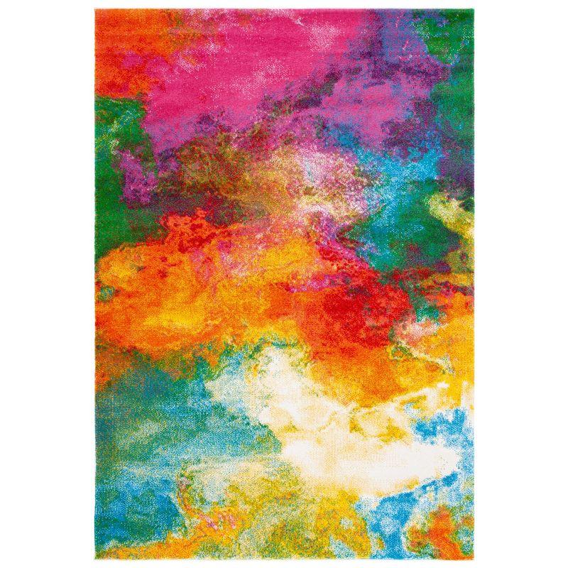 Watercolor WTC619 Power Loomed Area Rug - Orange/Green - 6'7"x9' - Safavieh.