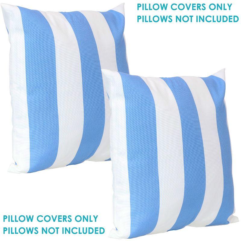 Beach-Bound Stripe Weather-Resistant 17" Square Polyester Pillow Cover