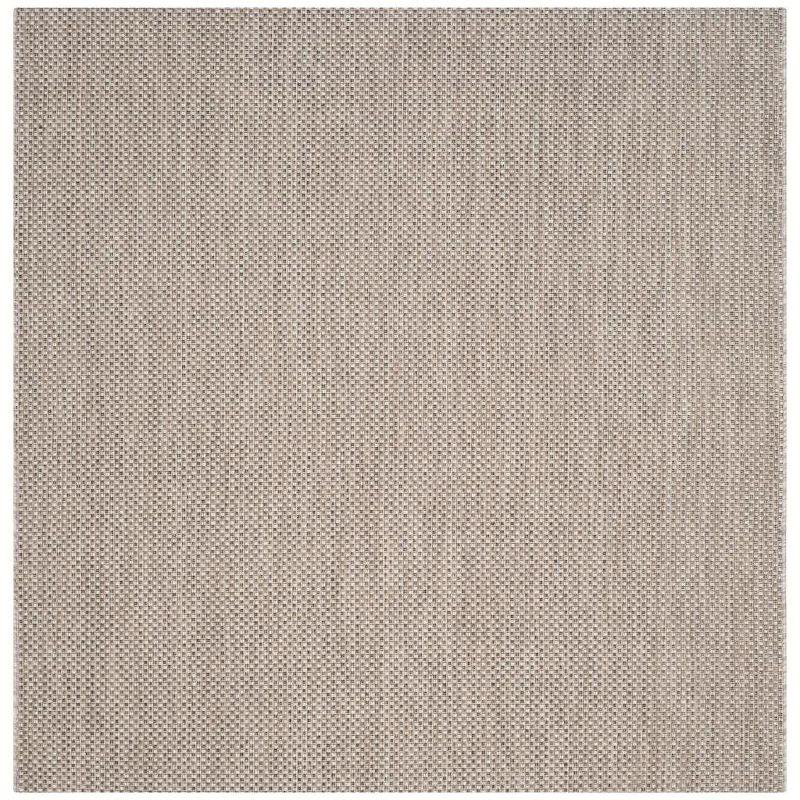 Beige and Brown Square Easy Care Indoor/Outdoor Area Rug