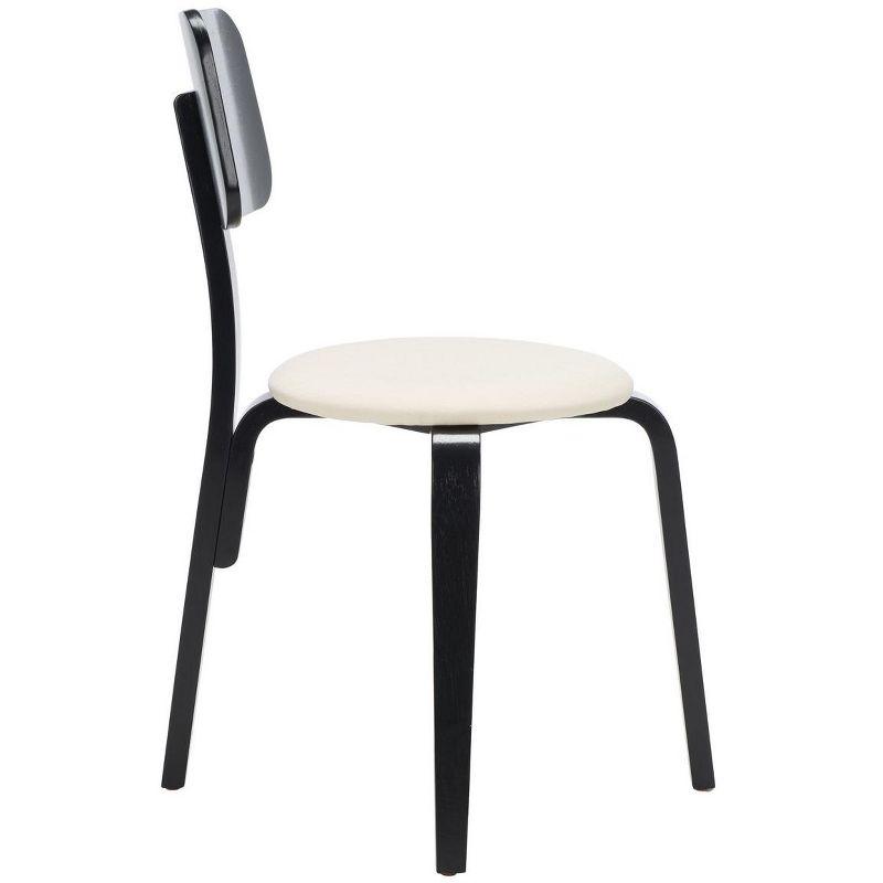 Jo Upholstered Stackable Dining Chair (Set Of 2) - Black/Creme - Safavieh