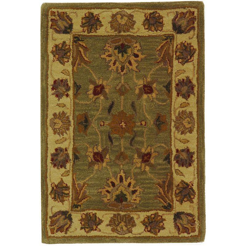 Heritage Green and Gold Hand-Tufted Wool Area Rug 2' x 3'