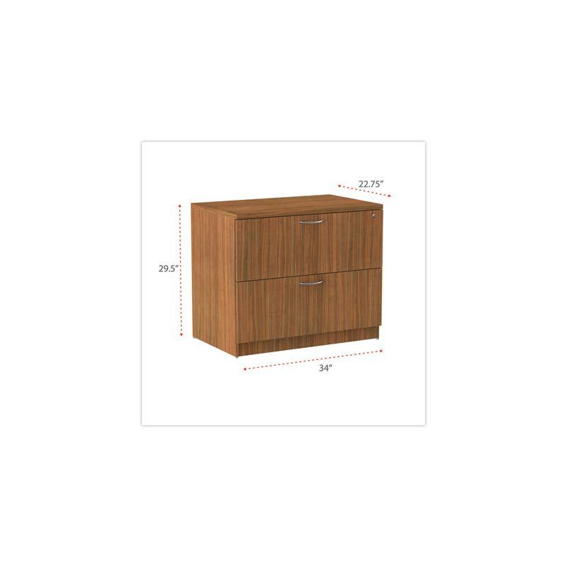 Modern Walnut 2-Drawer Lockable Lateral File Cabinet