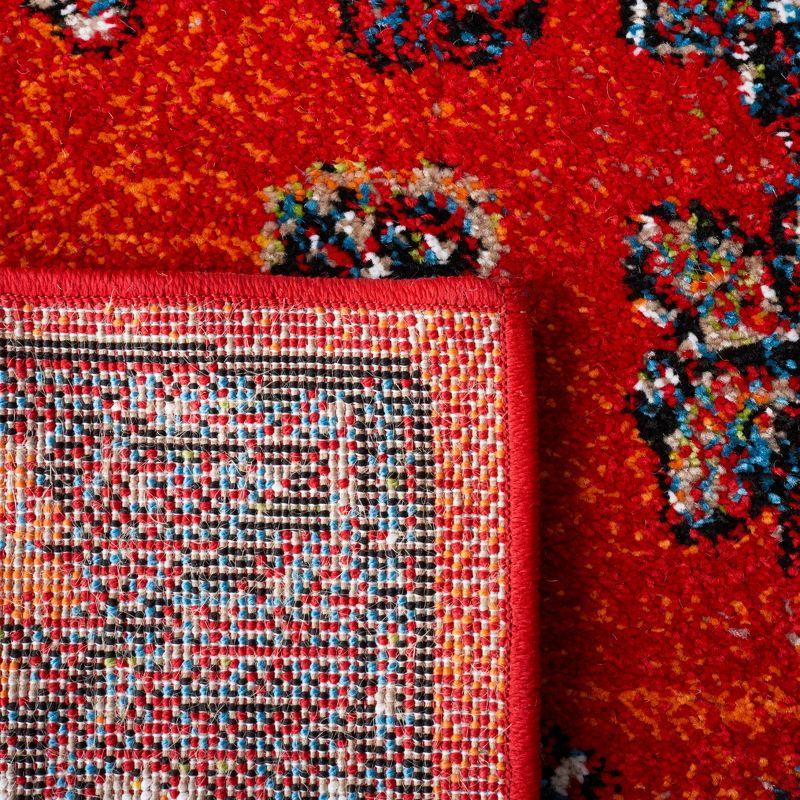 Vintage Hamadan VTH204 Power Loomed Area Rug - Red/Black - 6'7"x6'7" - Safavieh.