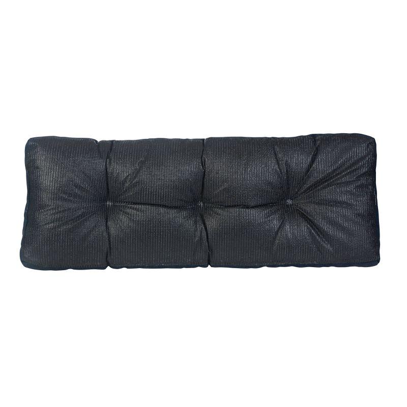 Gripper 35" Tufted Omega Universal Bench Cushion Indigo: Solid Rectangle Indoor Seat Cushion, Polyester Woven Material