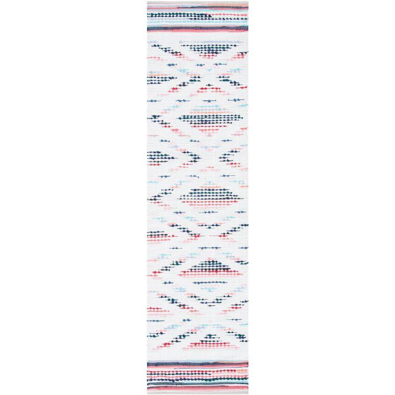 Coastal Essence Handwoven Black & Ivory Geometric Cotton Runner Rug