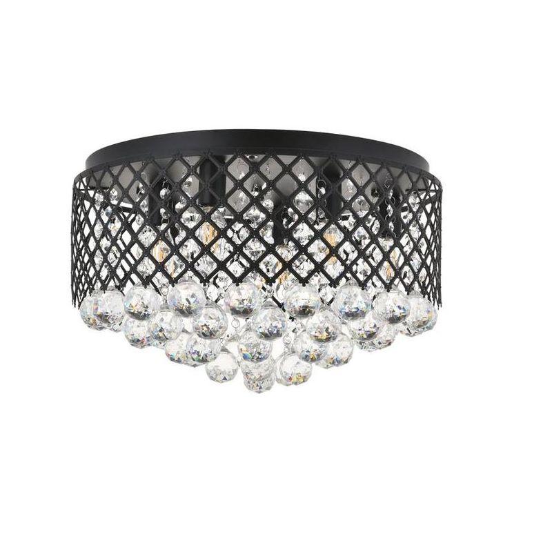 Elegant Lighting Tully 6 light Matte Black Flush Mount