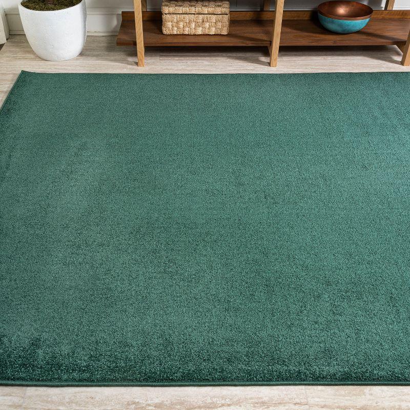 4'x6' Haze Solid Low-Pile Area Rug,  Emerald - JONATHAN Y