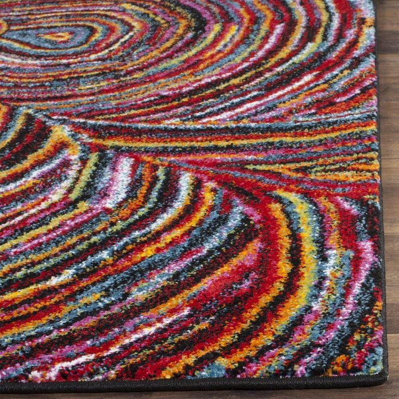 Psychedelic Art Inspired Multicolor Synthetic 4' x 6' Area Rug