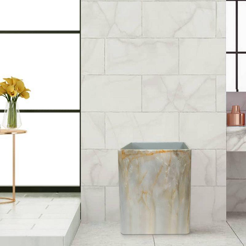 Stone Hedge Resin Decorative Bathroom Wastebasket - Nu Steel