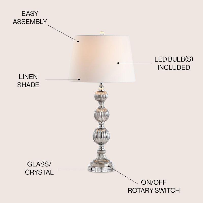 JONATHAN Y Vivienne Triple Sphere Glass/Crystal LED Table Lamp