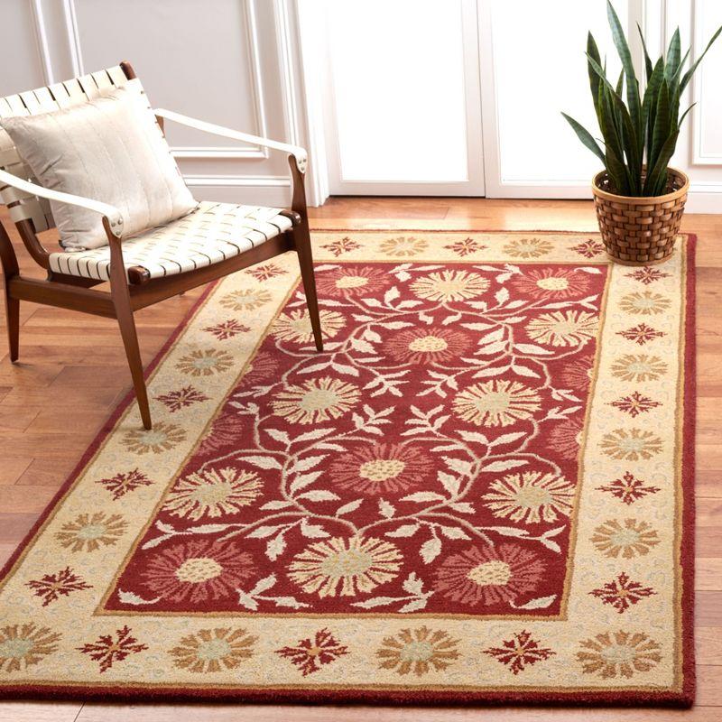 Heritage Red and Beige Hand-Tufted Wool Area Rug