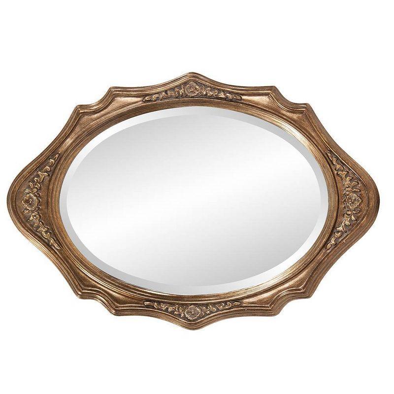 Howard Elliott 27"x19" Wood Oval Framed Wall Mirror Bronze