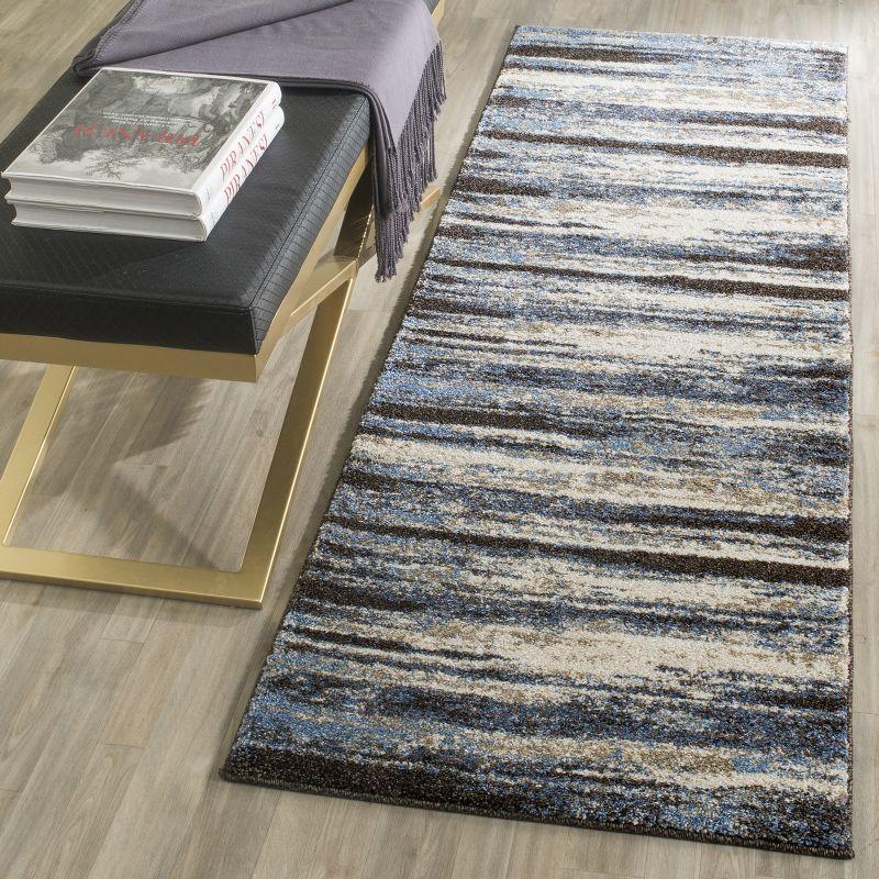 Retro RET2138 Power Loomed Indoor Runner Rug - Cream/Blue - 2'3"x13' - Safavieh.
