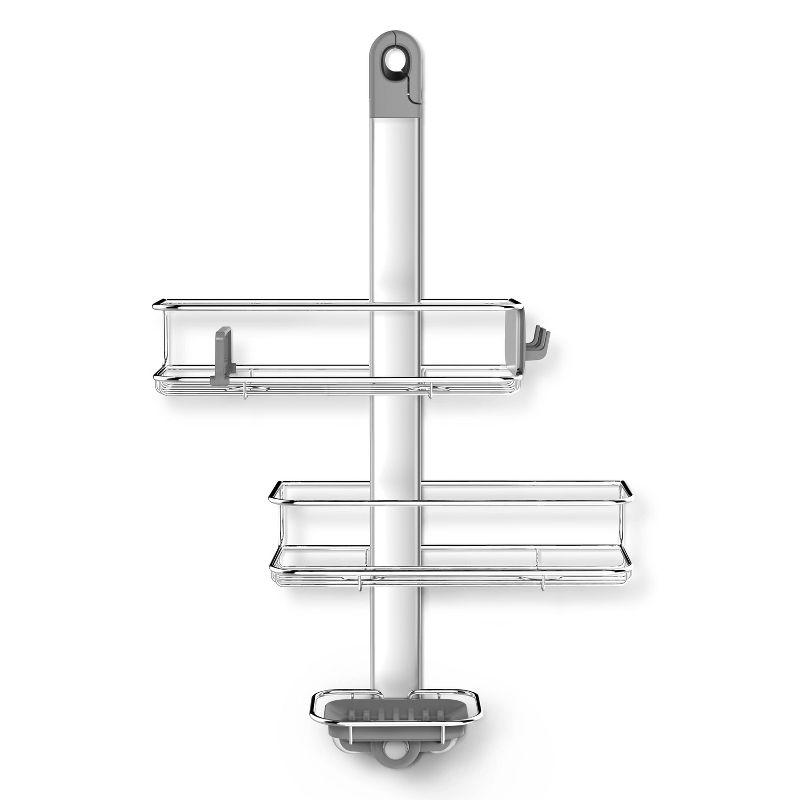 Simplehuman Medium Adjustable Shower Caddy, Stainless Steel/Anodized Aluminum Rust-Proof Frame