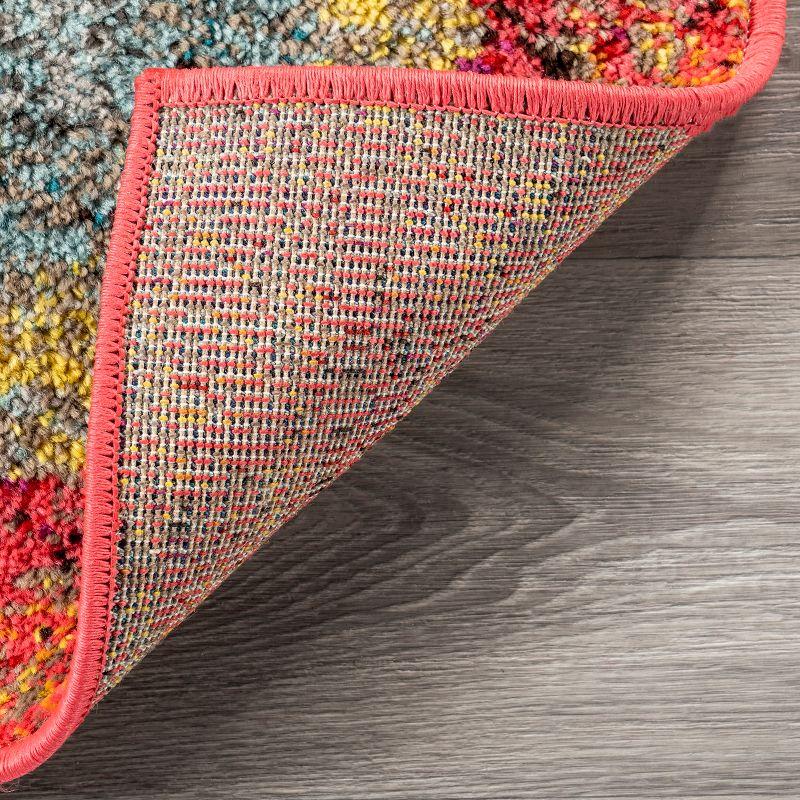 nuLOOM 5'x8' Hargis Labyrinth Area Rug Red/Pink: Contemporary Indoor Low Pile, Stain & Fade-Resistant Rug