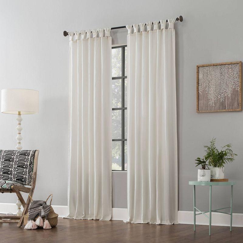 Archaeo Sarro Washed Cotton Semi-Sheer Tab Top Curtain Panel