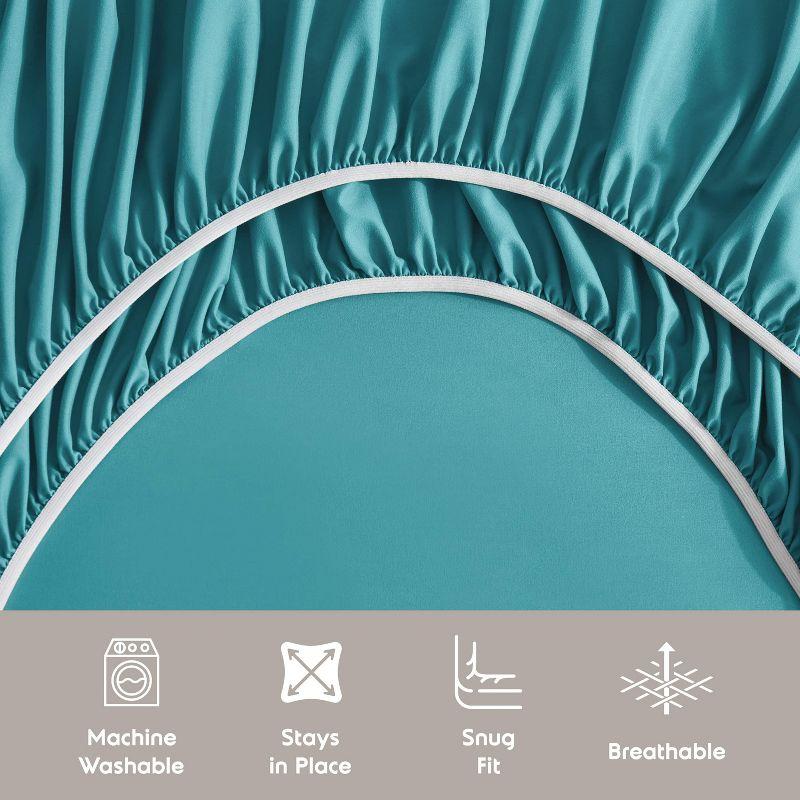 Nestl Extra Deep Pocket 6 Piece Sheet Sets, Full Size Sheets & Pillowcases - Teal Blue