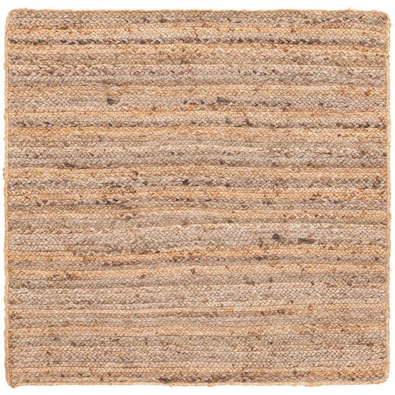 Unique Loom 4'x4' Braided Jute Dhaka Natural Indoor Area Rug