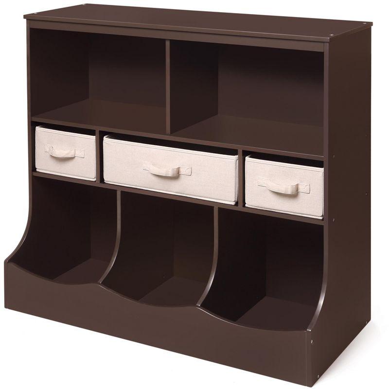 Badger Basket Combo Bin Storage Unit with Three Baskets - Espresso